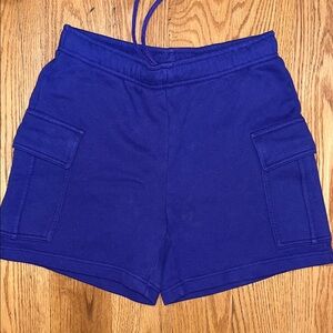 TNA Cozy Sweatfleece Purple Boyfriend Cargo Sweat Shorts